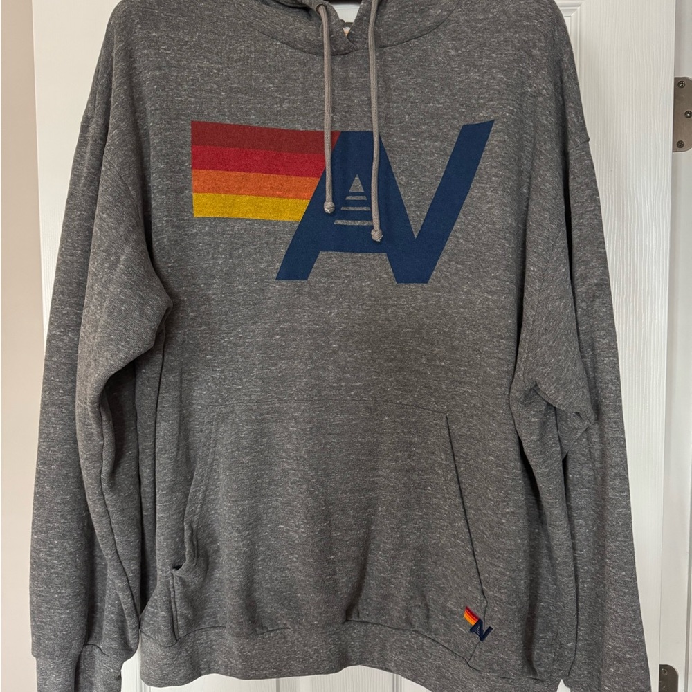 Aviator Nation Gray Graphic Hoodie Sweatshirt